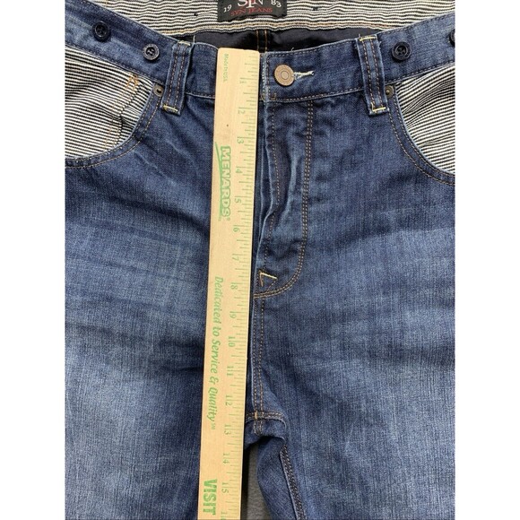 Original SYN Denim Jeans 1983 Men's Size 36X34 Blue Destroyed Distressed - Picture 6 of 16